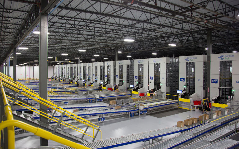 Inside HBC packaging and distribution facility